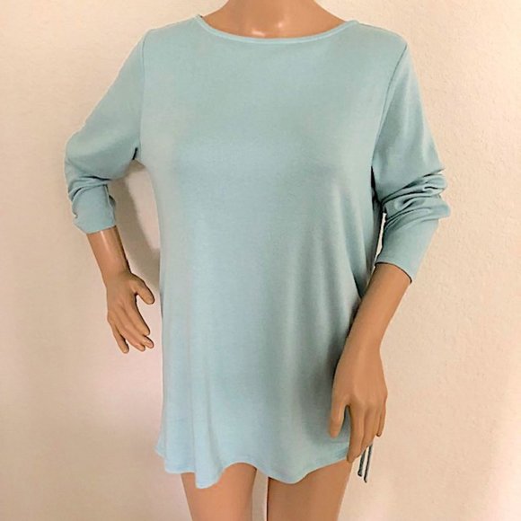J.Jill Robin's Egg Blue Tunic with Side Drawstring - Picture 2 of 9